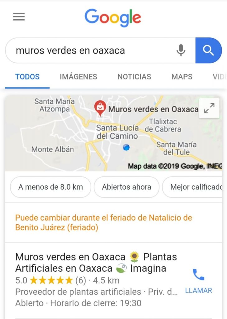 cómo se ve el seo local en celular